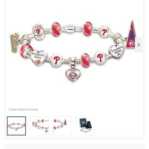 Philadelphia Phillies Charm Bracelet With Crystal